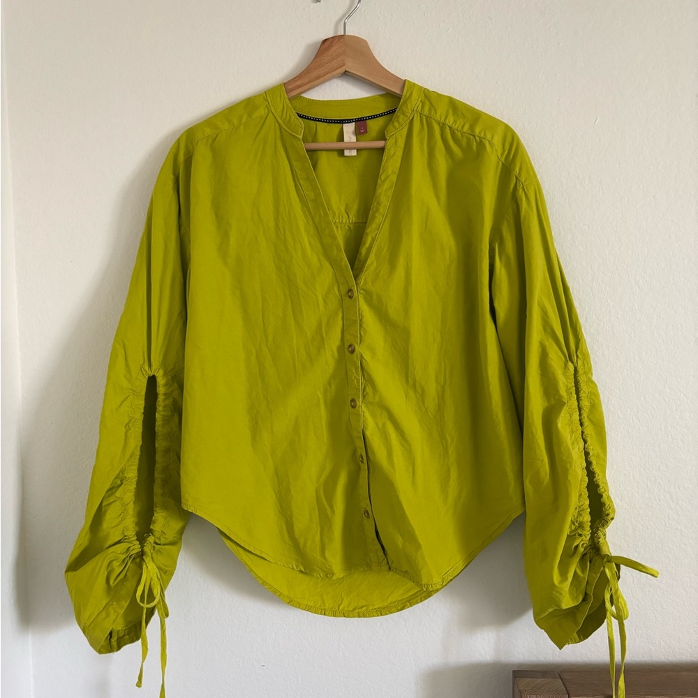Anthropologie Lime Green Blouse